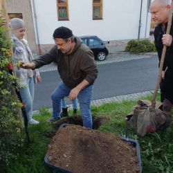An der Leopold-Bing-Str. wird ein Loch gebuddelt