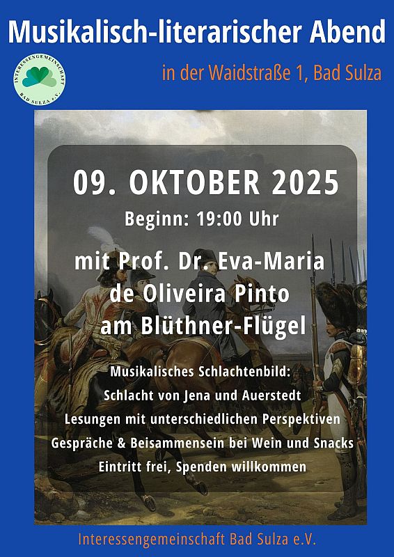 Musikalisch-literarischer Abend: Musikalisches Schlachtenbild: Schlacht von Jena und Auerstedt