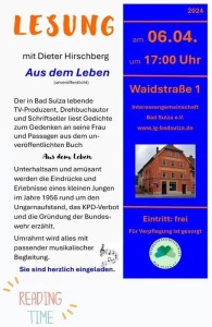 Lesung 'Aus dem Leben'