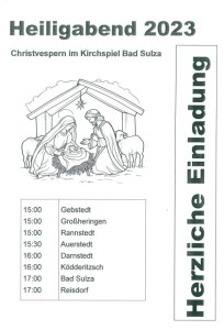 Christverspern im Kirchspiel Bad Sulza